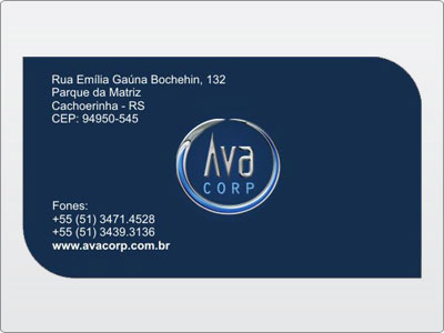 Ava Corp, CartÃ£o de Visita, Verso