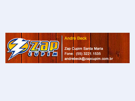 Zap Cupim: Assinatura de email